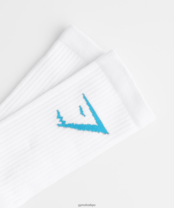 Gymsharkcalcetín de tripulación 1pk unisexo blanco azul PFTJ2N1085 accesorios