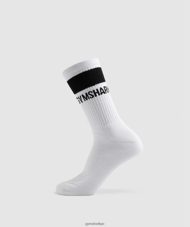 Gymsharkpaquete de 1 calcetín de equipo premium unisexo blanco negro PFTJ2N1094 accesorios