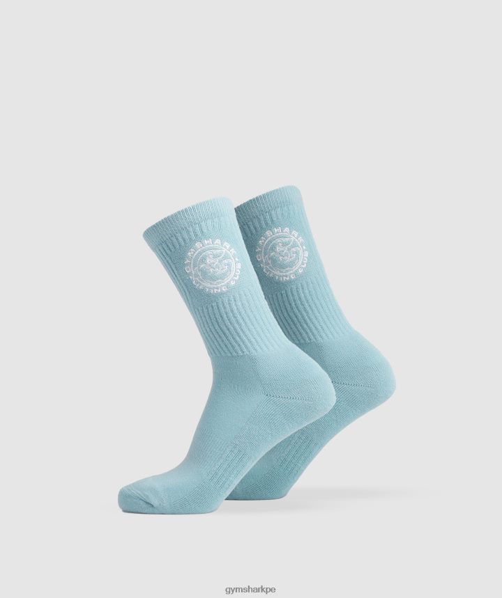 Gymsharkpaquete de 2 calcetines de tripulación heredados unisexo iceberg azul/blanco PFTJ2N1088 accesorios