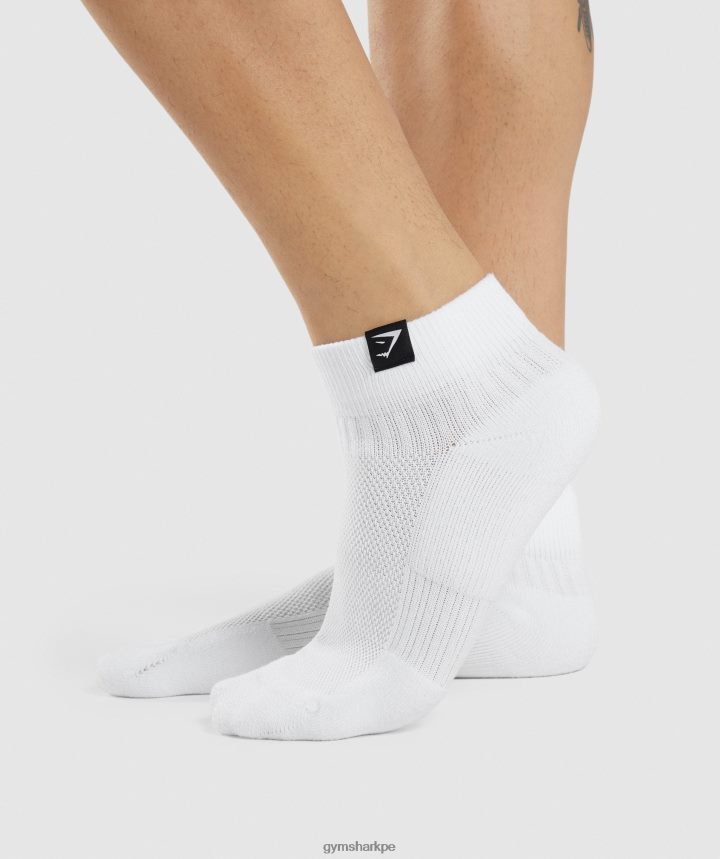 Gymsharkpaquete de 3 calcetines deportivos con lengüeta tejida unisexo blanco PFTJ2N1102 accesorios