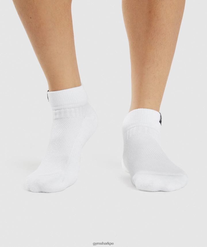 Gymsharkpaquete de 3 calcetines deportivos con lengüeta tejida unisexo blanco PFTJ2N1102 accesorios
