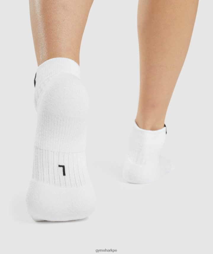 Gymsharkpaquete de 3 calcetines deportivos con lengüeta tejida unisexo blanco PFTJ2N1102 accesorios