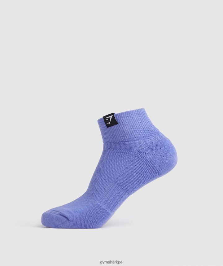 Gymsharkpaquete de 3 calcetines tejidos con lengüeta unisexo fucsia/azul/azul uva PFTJ2N1107 accesorios