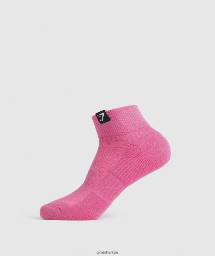 Gymsharkpaquete de 3 calcetines tejidos con lengüeta unisexo fucsia/azul/azul uva PFTJ2N1107 accesorios