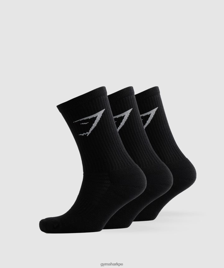 Gymsharkpaquete de 3 calcetines unisexo negro PFTJ2N1084 accesorios