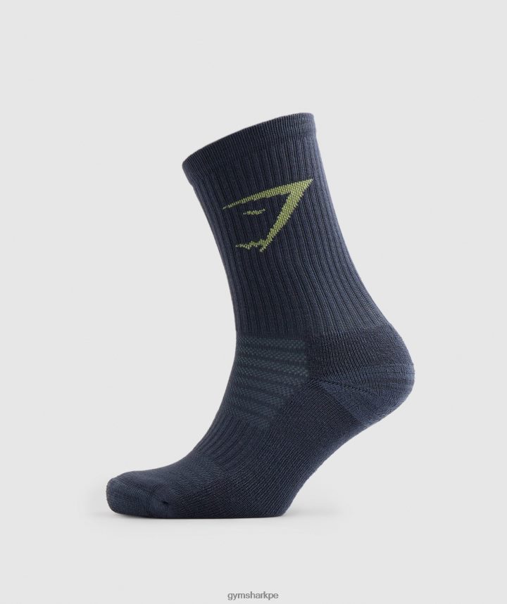 Gymsharkpaquete de 3 calcetines unisexo verde/gris/azul PFTJ2N1099 accesorios