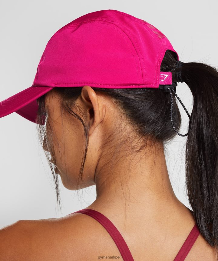 Gymsharkgorra de 5 paneles con logo unisexo rosa magenta PFTJ2N1132 accesorios