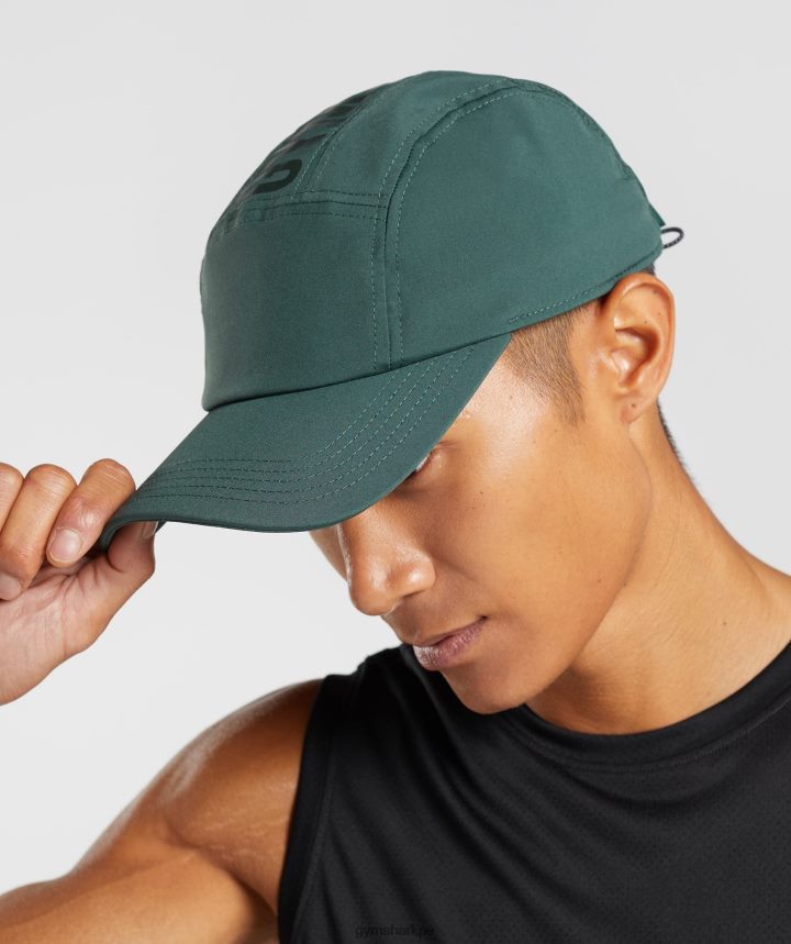 Gymsharkgorra de 5 paneles con logo unisexo verde obsidiana PFTJ2N1131 accesorios