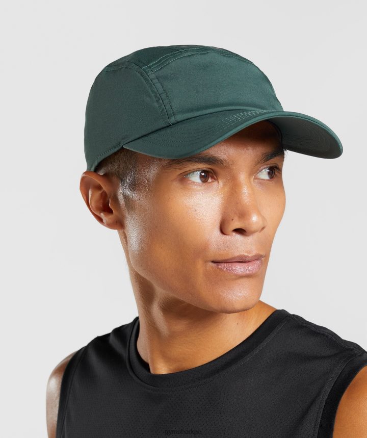Gymsharkgorra de 5 paneles con logo unisexo verde obsidiana PFTJ2N1131 accesorios