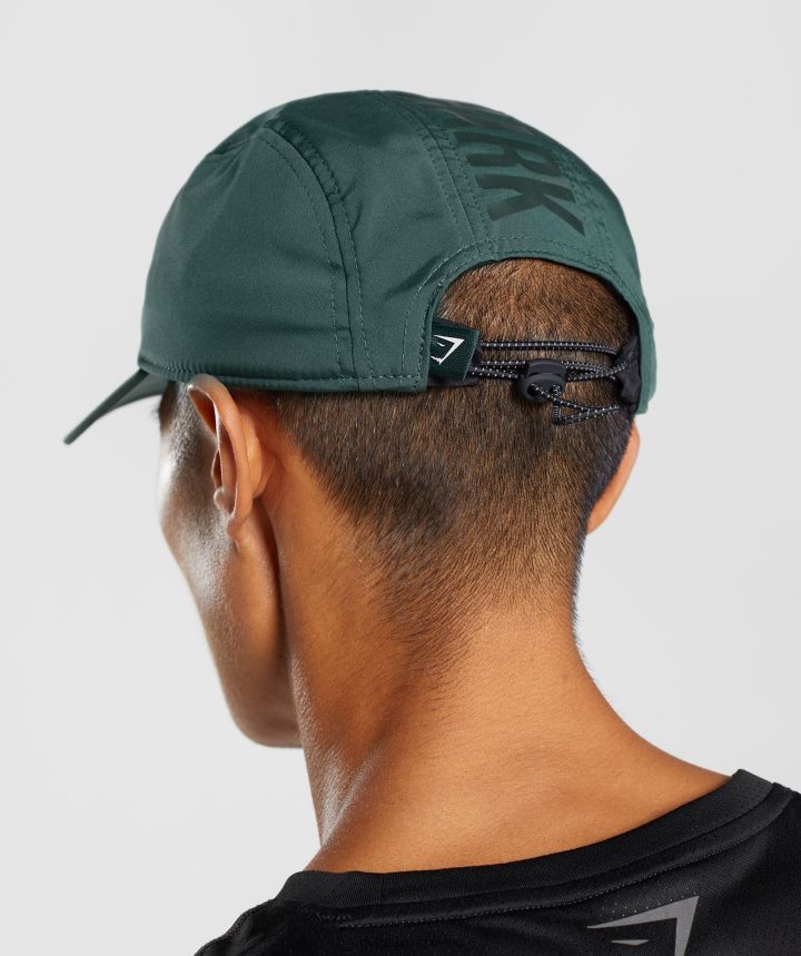 Gymsharkgorra de 5 paneles con logo unisexo verde obsidiana PFTJ2N1131 accesorios