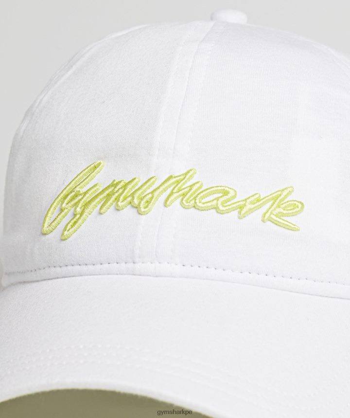 Gymsharkgorra de béisbol de escritura a mano unisexo blanco/verde luciérnaga PFTJ2N1123 accesorios