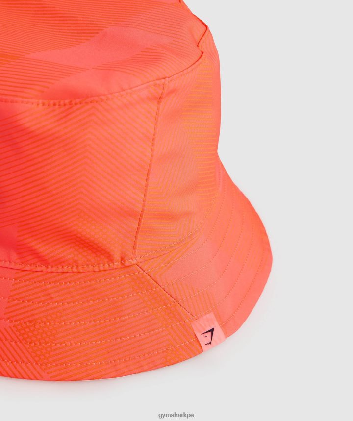 Gymsharksombrero de pescador reversible unisexo blanco/naranja/melocotón PFTJ2N1139 accesorios