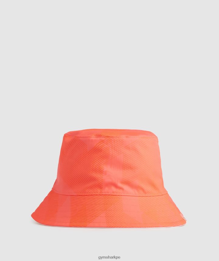 Gymsharksombrero de pescador reversible unisexo blanco/naranja/melocotón PFTJ2N1139 accesorios