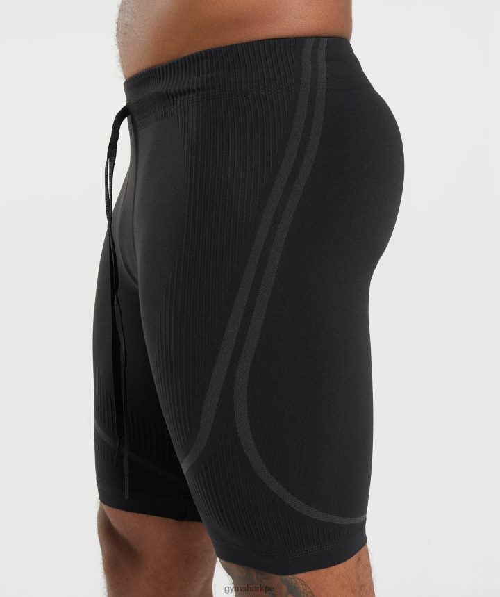 Gymshark315 1/2 shorts sin costuras hombres negro/gris carbón PFTJ2N538 ropa