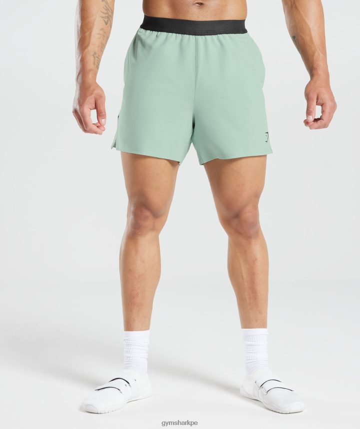 Gymshark315 pantalones cortos tejidos hombres verde azulado escarcha PFTJ2N545 ropa