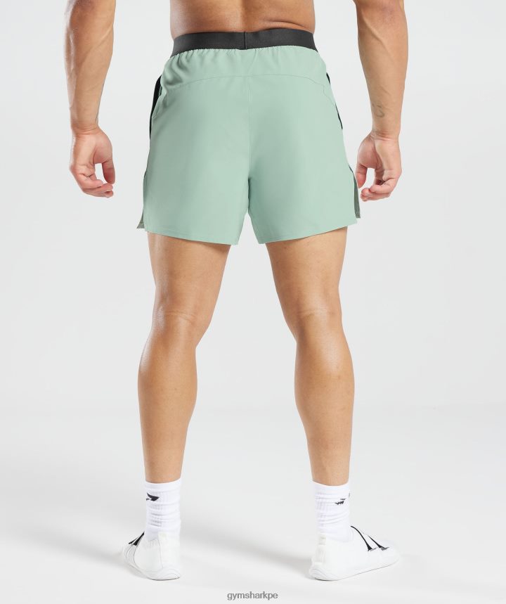 Gymshark315 pantalones cortos tejidos hombres verde azulado escarcha PFTJ2N545 ropa