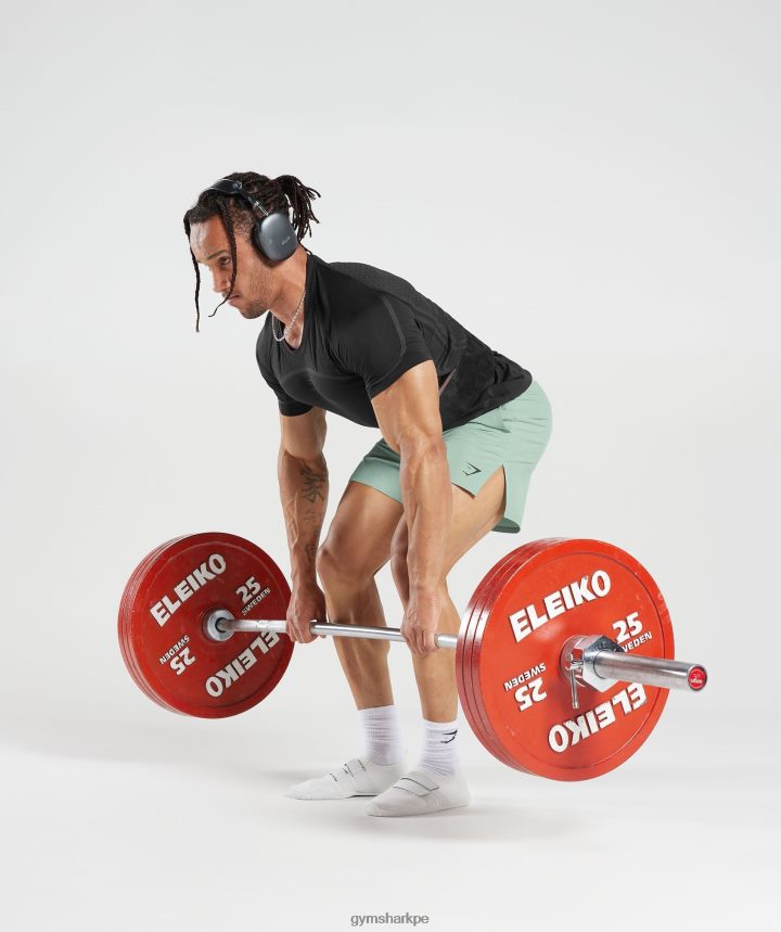 Gymshark315 pantalones cortos tejidos hombres verde azulado escarcha PFTJ2N545 ropa