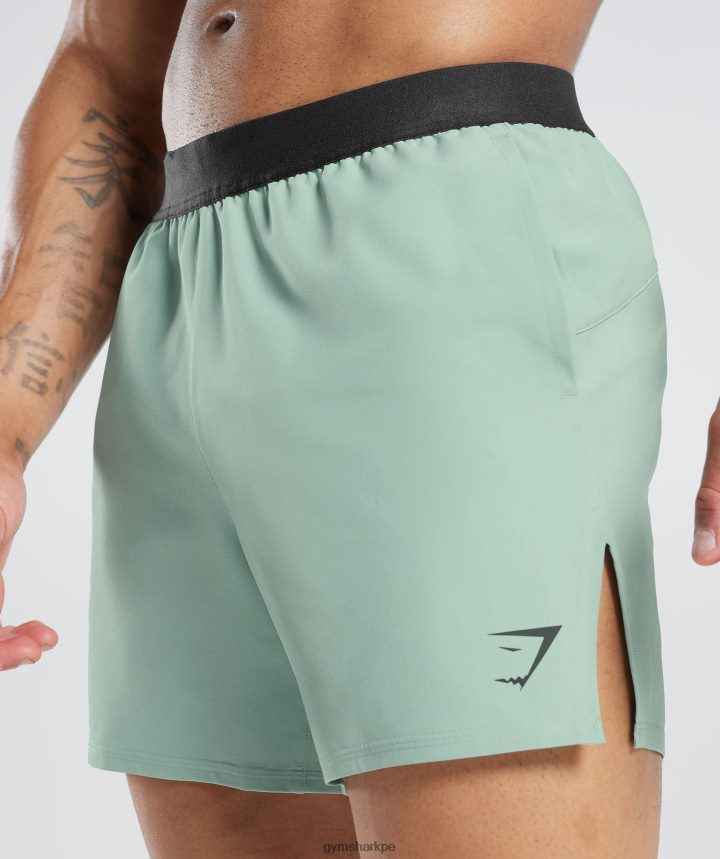 Gymshark315 pantalones cortos tejidos hombres verde azulado escarcha PFTJ2N545 ropa