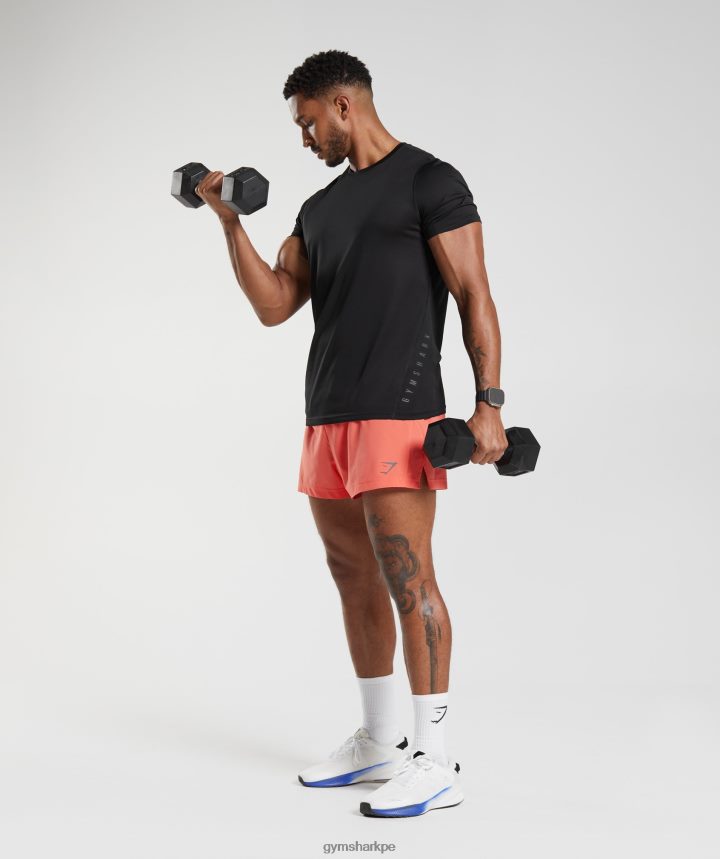 Gymsharkpantalón corto sport run 3\" hombres naranja aeroespacial PFTJ2N526 ropa