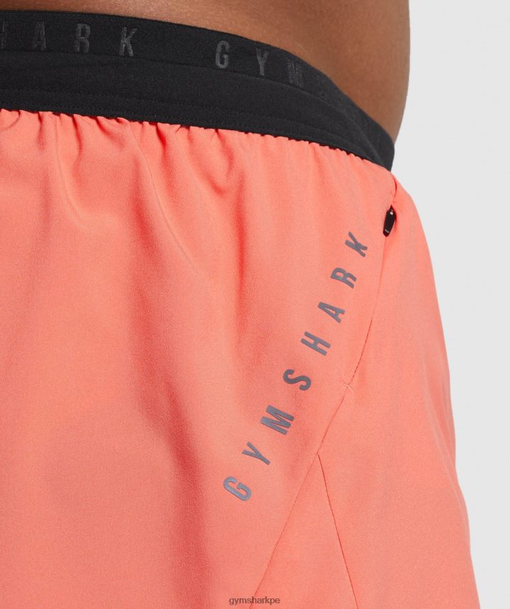 Gymsharkpantalón corto sport run 3\" hombres naranja aeroespacial PFTJ2N526 ropa