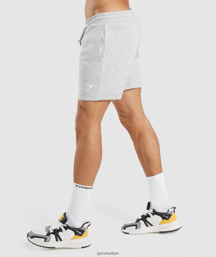 Gymsharkpantalones cortos con escudo hombres marga gris claro PFTJ2N568 ropa