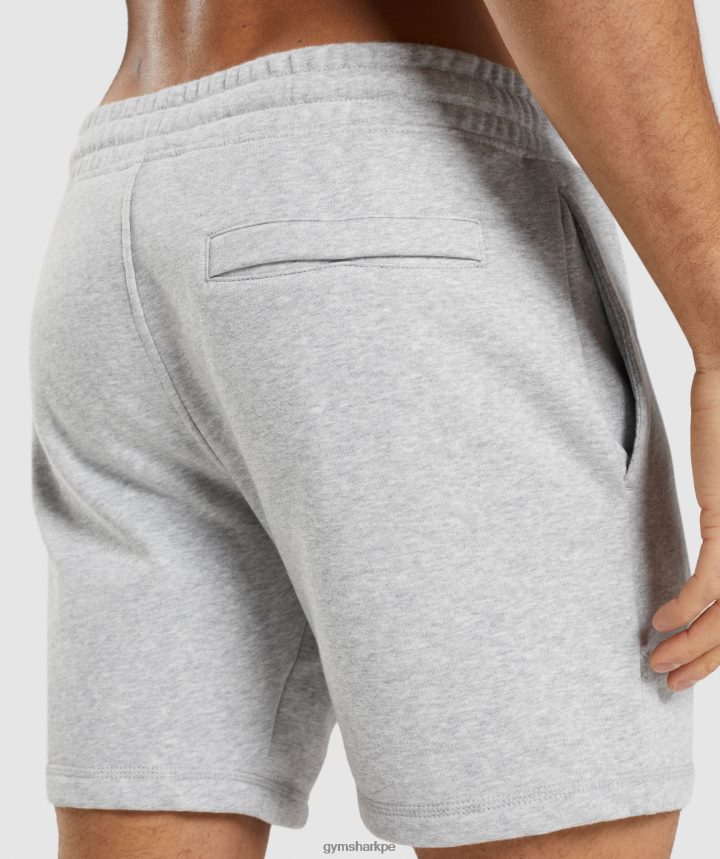 Gymsharkpantalones cortos con escudo hombres marga gris claro PFTJ2N568 ropa