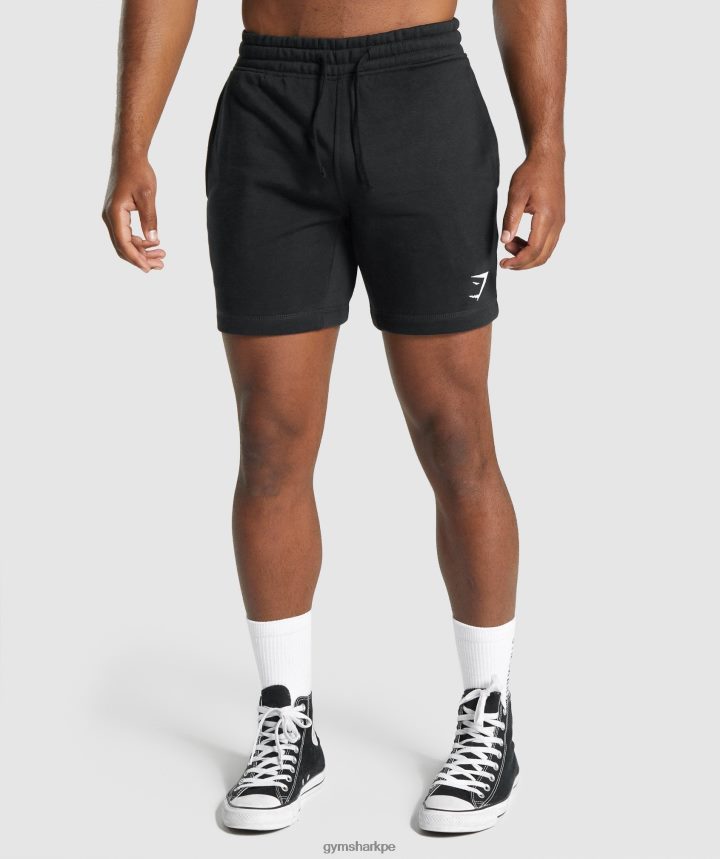 Gymsharkpantalones cortos con escudo hombres negro PFTJ2N514 ropa