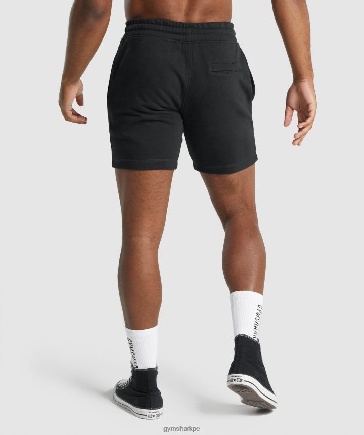 Gymsharkpantalones cortos con escudo hombres negro PFTJ2N514 ropa