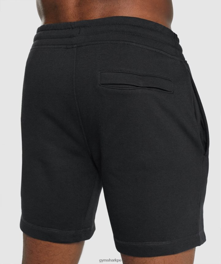 Gymsharkpantalones cortos con escudo hombres negro PFTJ2N514 ropa
