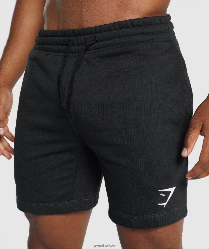 Gymsharkpantalones cortos con escudo hombres negro PFTJ2N514 ropa