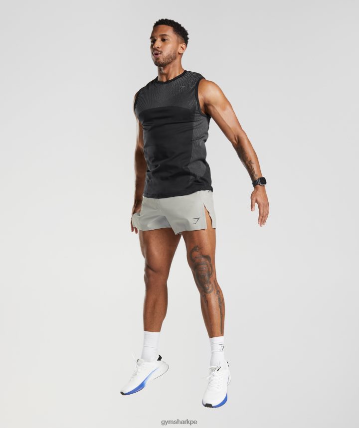 Gymsharkpantalones cortos de 4\" de carrera de ápice hombres gris claro PFTJ2N539 ropa