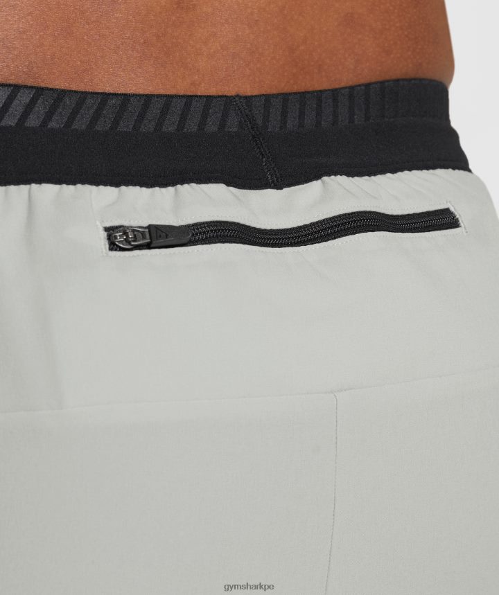 Gymsharkpantalones cortos de 4\" de carrera de ápice hombres gris claro PFTJ2N539 ropa