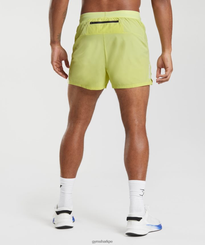 Gymsharkpantalones cortos de 4\" de carrera de ápice hombres luciérnaga verde PFTJ2N537 ropa