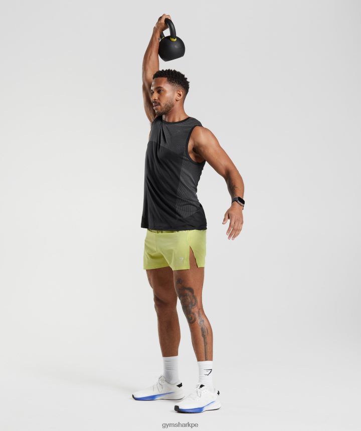 Gymsharkpantalones cortos de 4\" de carrera de ápice hombres luciérnaga verde PFTJ2N537 ropa