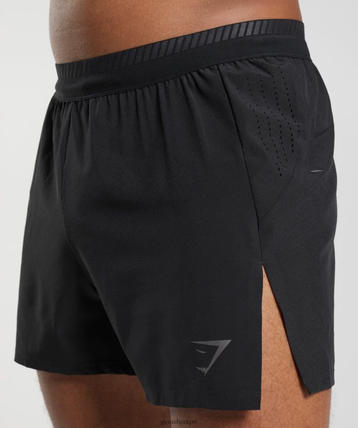 Gymsharkpantalones cortos de 4\" de carrera de ápice hombres negro PFTJ2N523 ropa