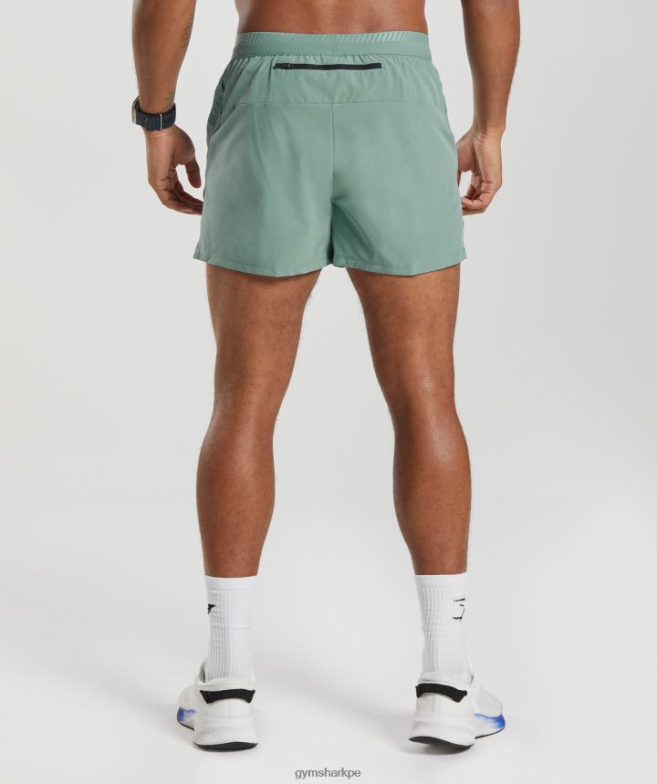 Gymsharkpantalones cortos de 4\" de carrera de ápice hombres tinta verde azulado PFTJ2N543 ropa
