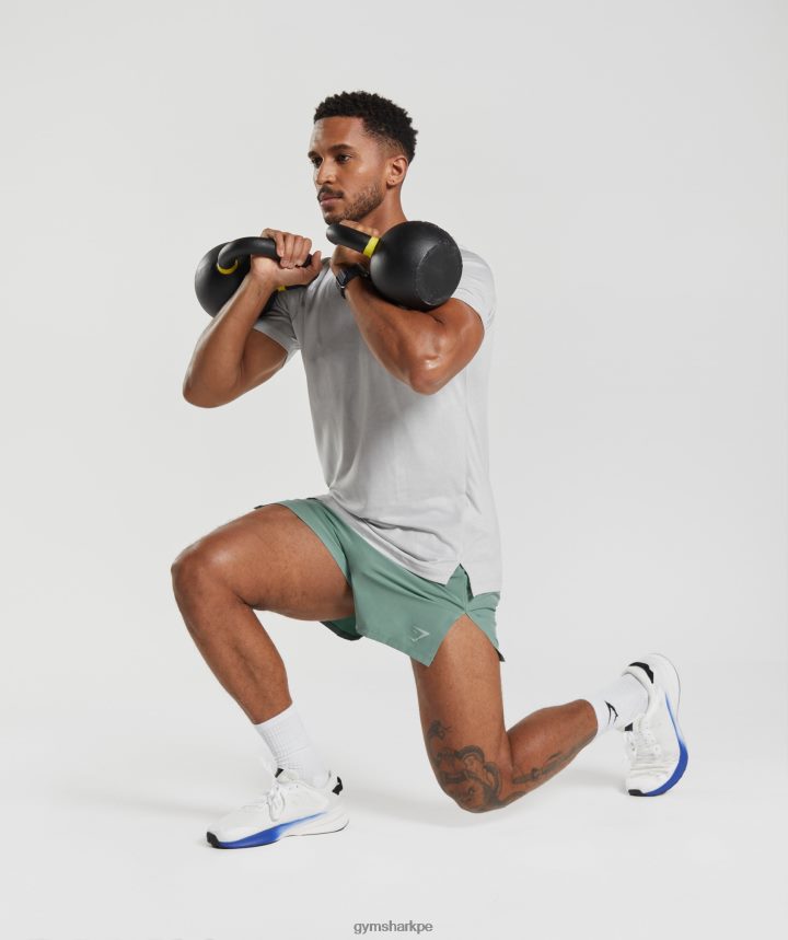 Gymsharkpantalones cortos de 4\" de carrera de ápice hombres tinta verde azulado PFTJ2N543 ropa