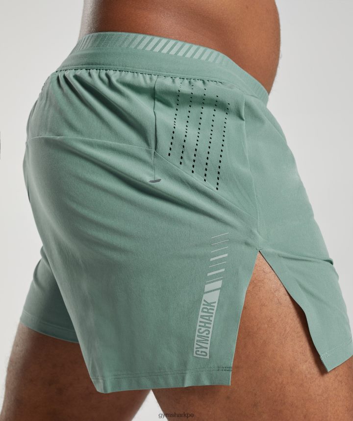 Gymsharkpantalones cortos de 4\" de carrera de ápice hombres tinta verde azulado PFTJ2N543 ropa