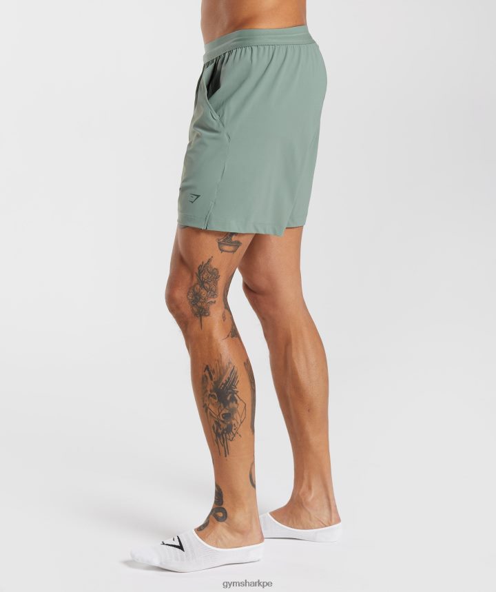 Gymsharkpantalones cortos de estudio hombres sauce verde PFTJ2N566 ropa