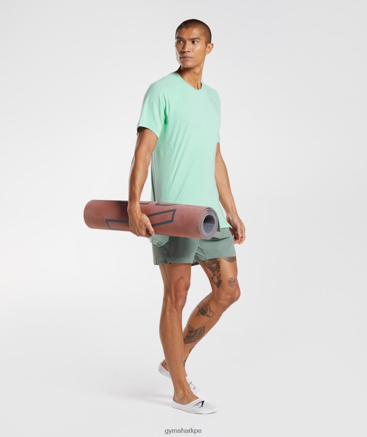 Gymsharkpantalones cortos de estudio hombres sauce verde PFTJ2N566 ropa