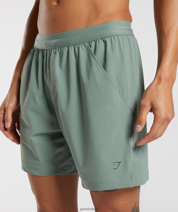 Gymsharkpantalones cortos de estudio hombres sauce verde PFTJ2N566 ropa