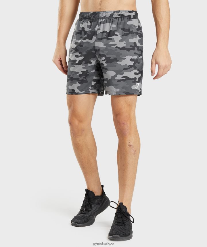 Gymsharkpantalones cortos de llegada hombres impresión gris PFTJ2N534 ropa