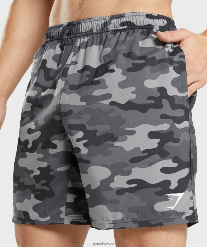 Gymsharkpantalones cortos de llegada hombres impresión gris PFTJ2N534 ropa