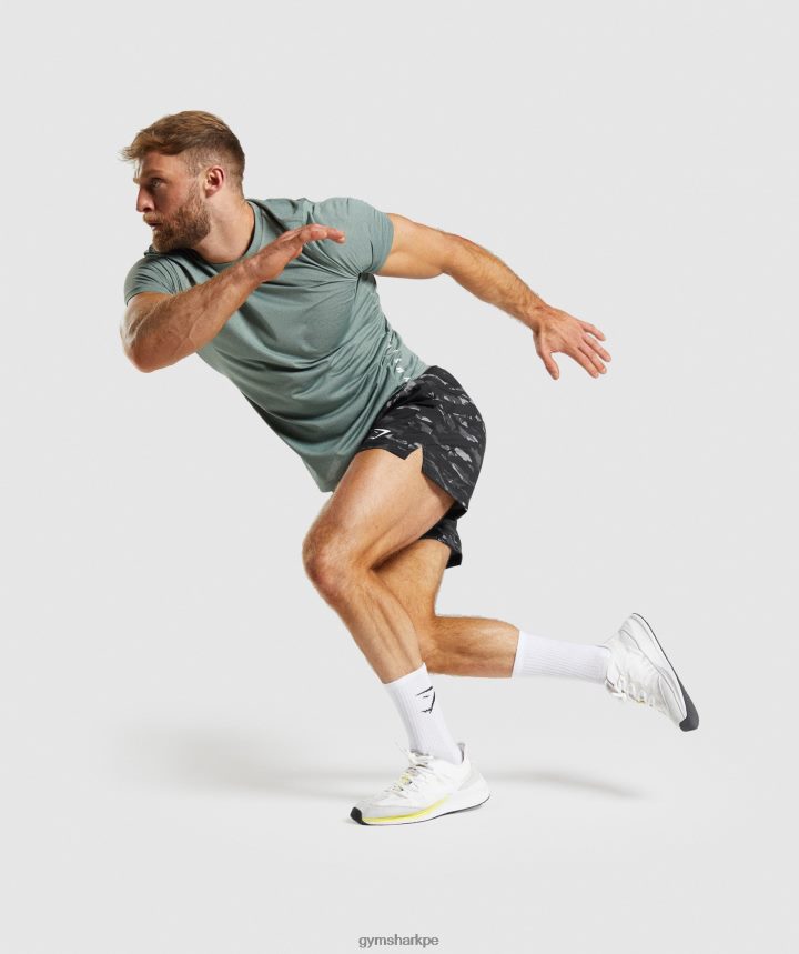 Gymsharkpantalones cortos deportivos hombres gris ónix PFTJ2N528 ropa