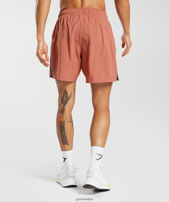 Gymsharkpantalones cortos deportivos hombres rojo caqui/gris silueta PFTJ2N531 ropa