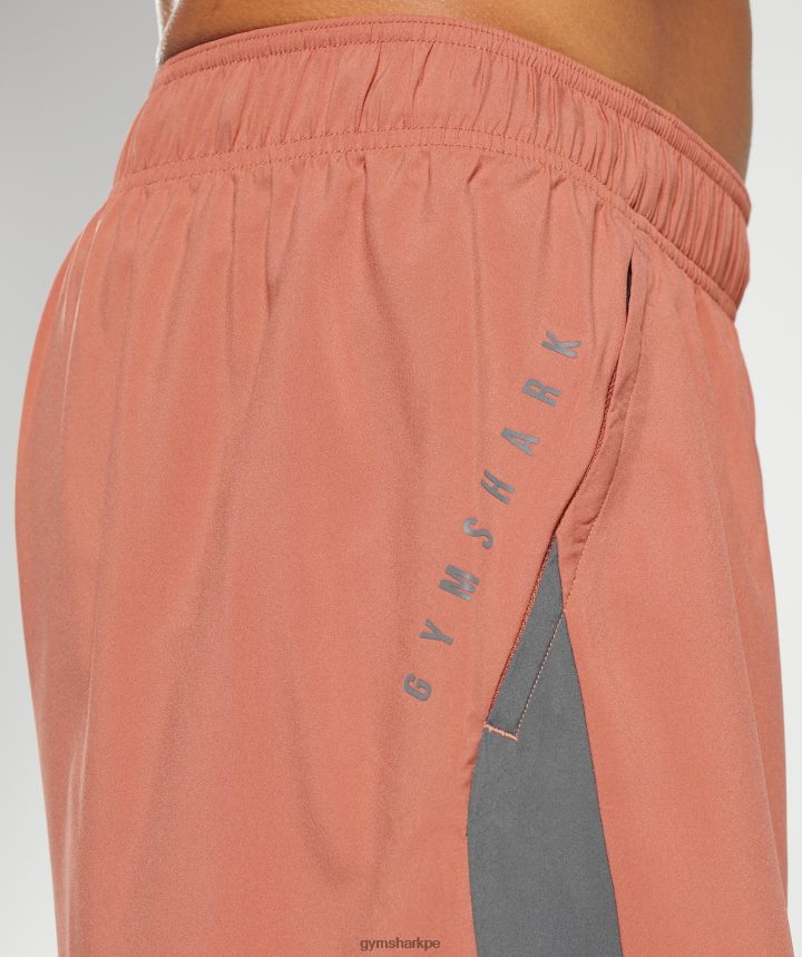 Gymsharkpantalones cortos deportivos hombres rojo caqui/gris silueta PFTJ2N531 ropa