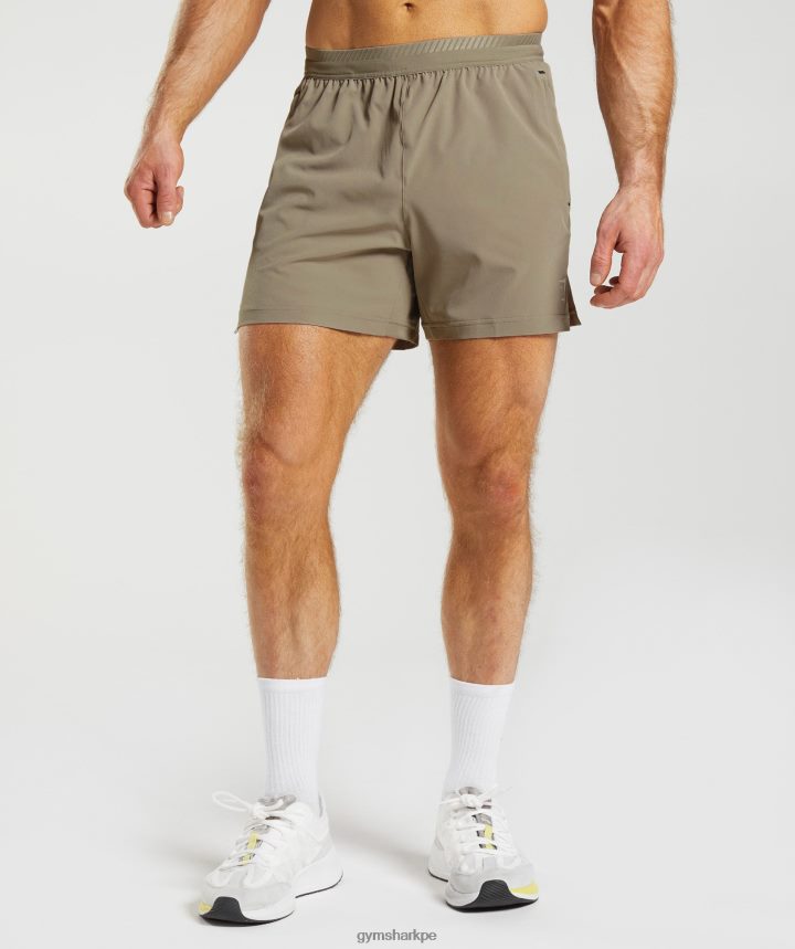 Gymsharkshorts híbridos Apex 5" hombres marrón terroso PFTJ2N550 ropa