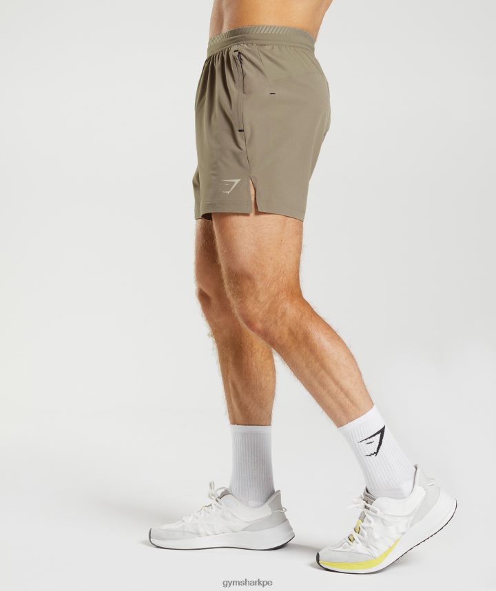 Gymsharkshorts híbridos Apex 5\" hombres marrón terroso PFTJ2N550 ropa