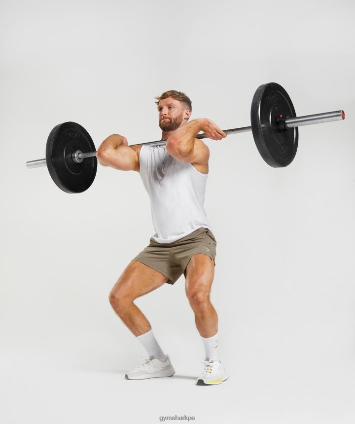 Gymsharkshorts híbridos Apex 5\" hombres marrón terroso PFTJ2N550 ropa