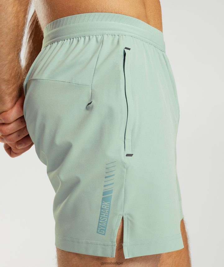 Gymsharkshorts híbridos Apex 5\" hombres verde azulado escarcha PFTJ2N549 ropa